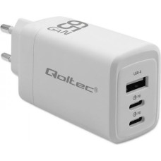 Qoltec Charger 65W GaN mains charger white