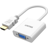 Unitek AV Adapter HDMI to VGA Adapter | FullHD 60Hz | 0,15m | White | Y-6333C01