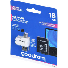 Goodram Karta GoodRam All in One MicroSDHC 16 GB Class 10 UHS-I/U1  (M1A4-0160R12)