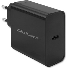 Qoltec Super Quick PD Charger | 1xUSB-C | 65W | 5-20V | 3-3.25A | Black.