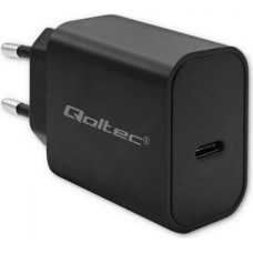 Qoltec Super Quick PD Charger | USB-C | 20W | 5-12V | 1.67-3A | Black