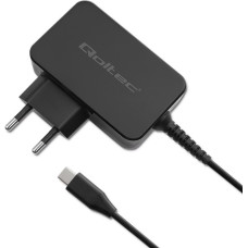 Qoltec GaN Power Pro Charger | 1xUSB-C | 65W | 5-20V | 3-3.25A | Black