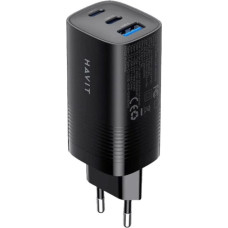 Havit UC20 EU USB-C+USB-C+USB-A charger (black)