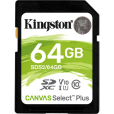 Kingston Canvas Select Plus SDXC 64GB Class 10 UHS-I/U1 V10 card (SDS2/64GB)