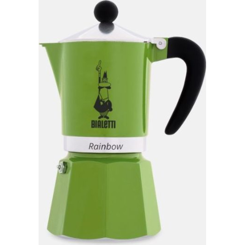 Bialetti Rainbow Moka Pot czarny, zielony