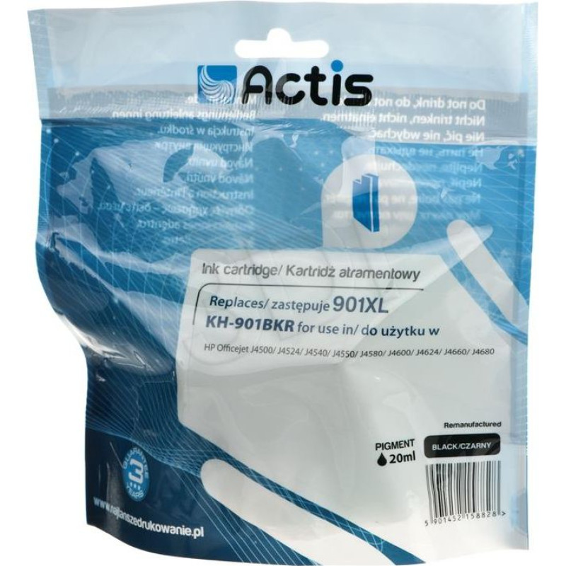 Actis Tusz Actis KH-901BKR (Nr 901XL CC654AE) Czarny