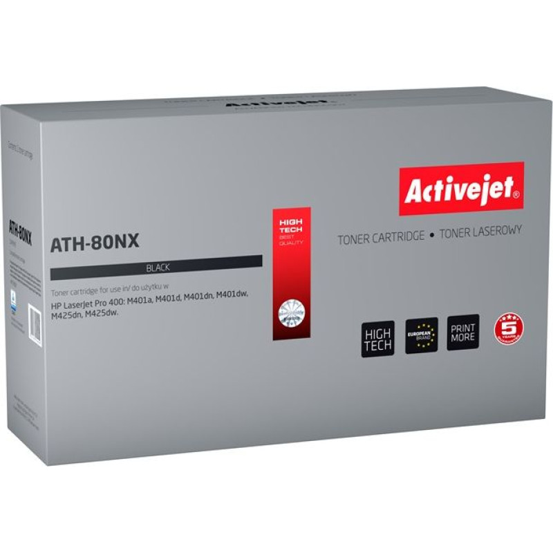 Activejet Toner ATH-80NX Black Replacement 80X (ATH80NX)