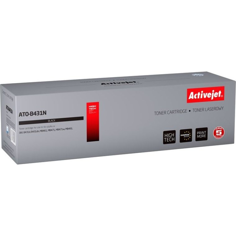 Activejet Toner Activejet Activejet Toner Activejet ATO-B431N (zamiennik OKI 44574902; Supreme; 10000 stron; czarny)