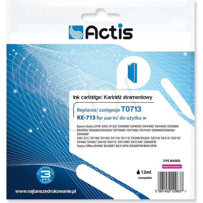 Actis KE-713 Ink (Epson T0713 D92/DX7450 ) Magenta