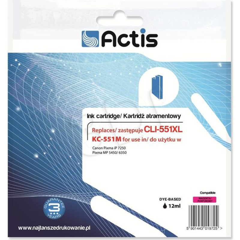 Actis Ink KC-551M ( Canon CLI-551M )Magenta