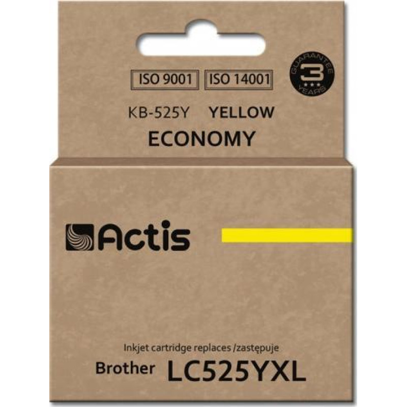 Actis Tusz Actis Tusz ACTIS KB-525Y (zamiennik Brother LC525Y Standard 15 ml żółty)