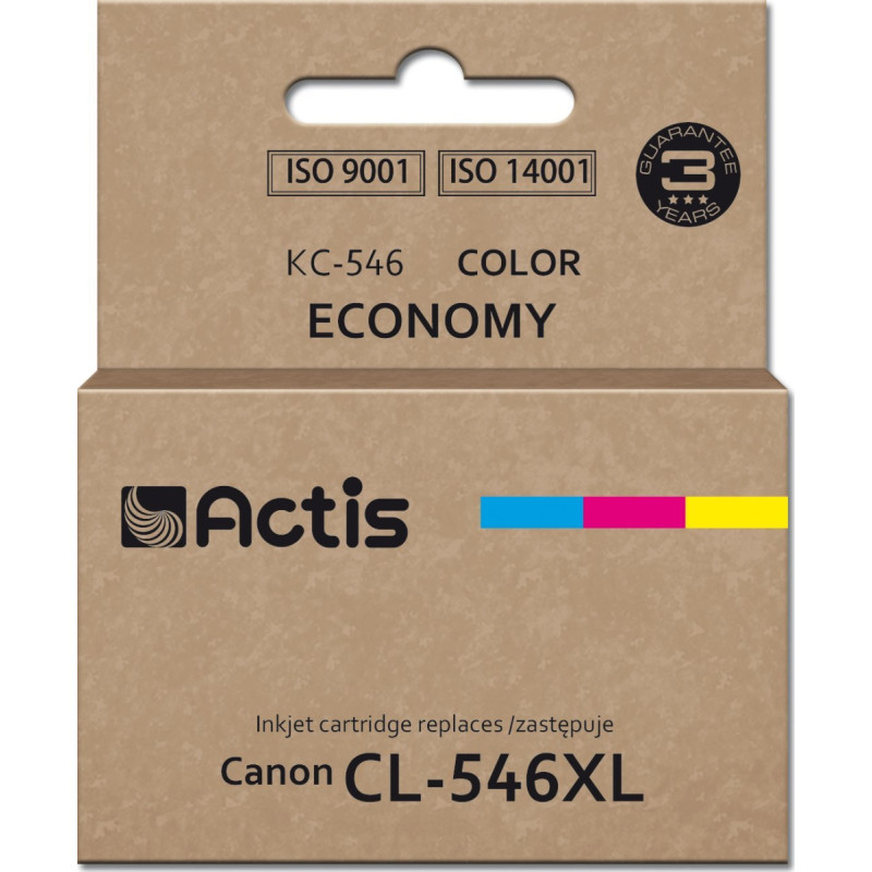 Actis Tusz Actis Tusz Actis KC-546 (zamiennik Canon CL-546XL; Supreme; 15 ml; 180 stron; czerwony, niebieski, żółty).