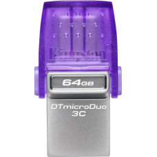Kingston DataTraveler microDuo 3C Gen3 flash drive, 64GB (DTDUO3CG3/64GB)